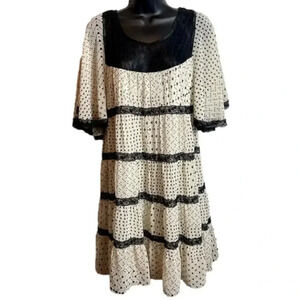 MISS Me Couture flowy dress with flutter sleeves and lace details